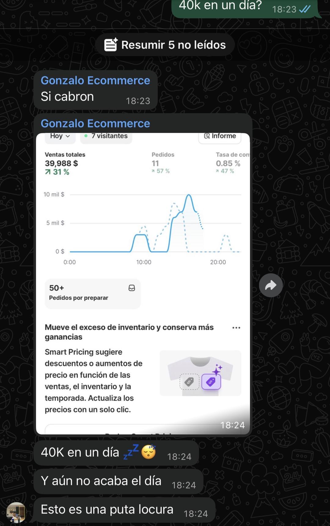 Gonzalo: $40K en un día
